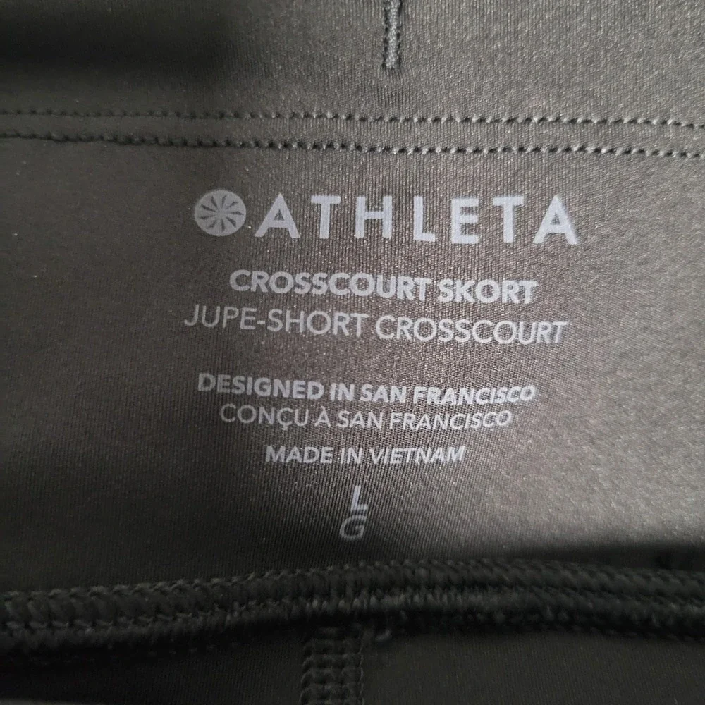 NWT Athleta Crosscourt Skort Black Swiftlite Athletic Tennis Golf Skirt Womens L - Picture 3 of 10